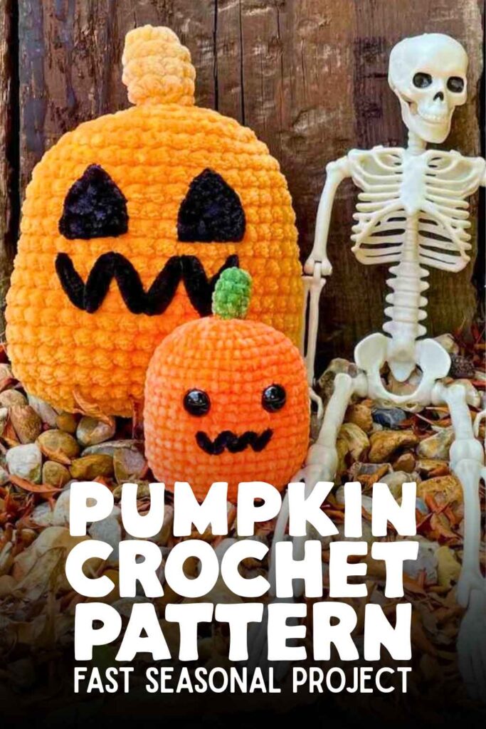 photo of crochet pumpkins