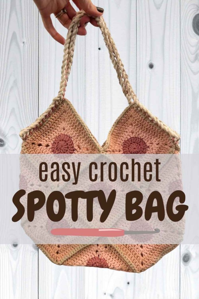 photo of a crochet granny square bag