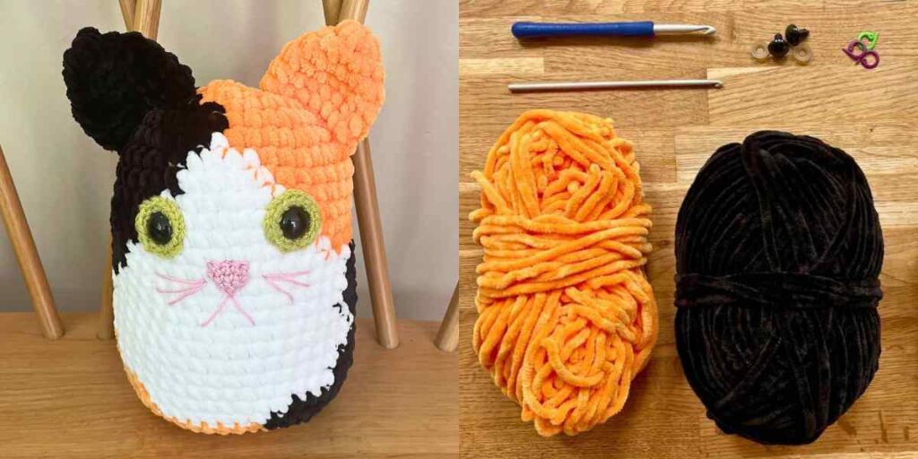 squishy crochet calico cat pattern header