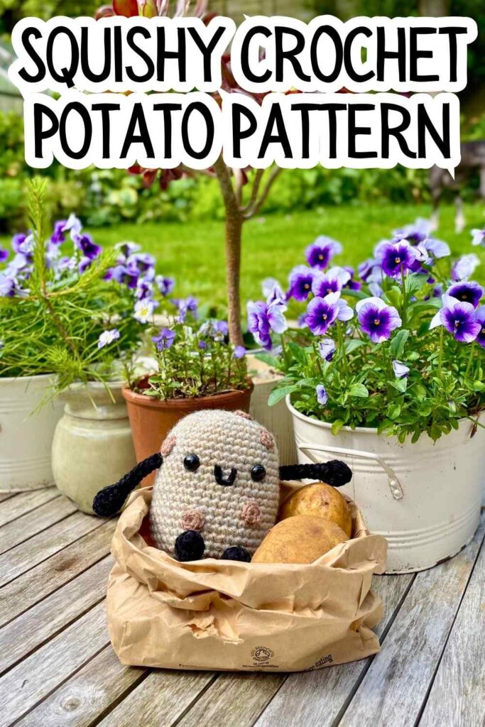 squishy crochet potato pattern pin