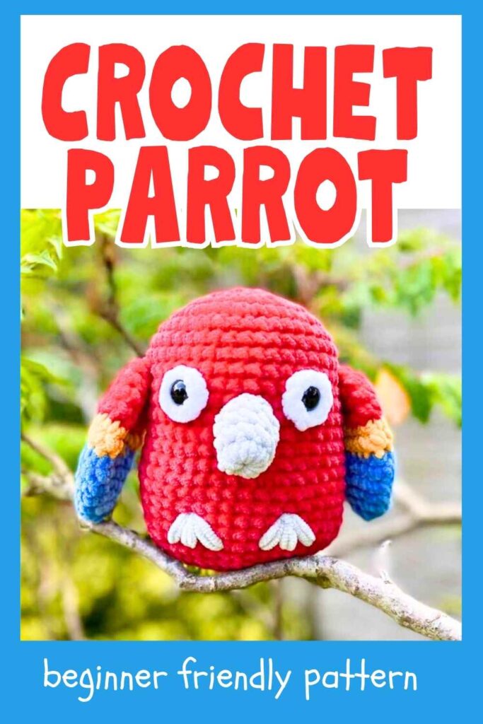 photo of a crochet parrot