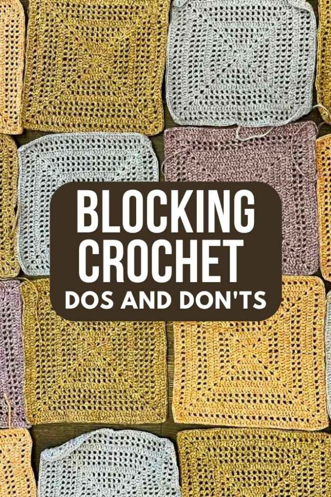 photo of solid crochet granny squares