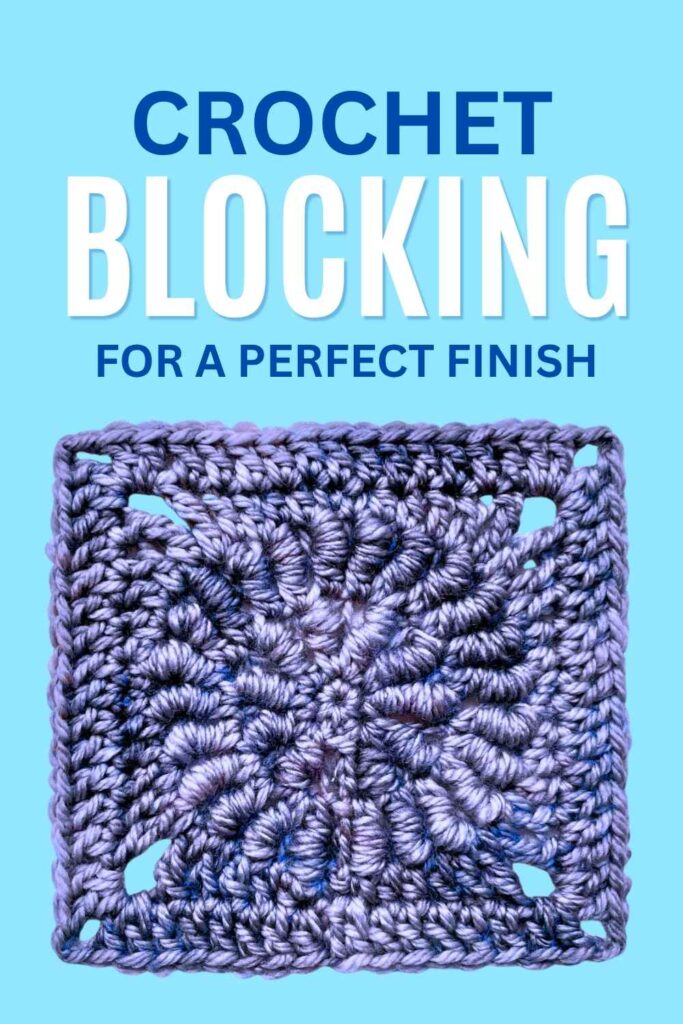 photo of a straight edged bullion stitch granny square