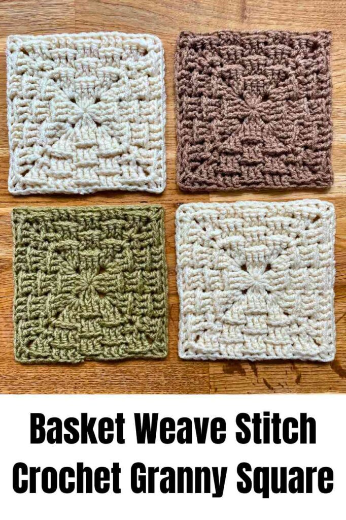 basket weave stitch crochet granny square pin