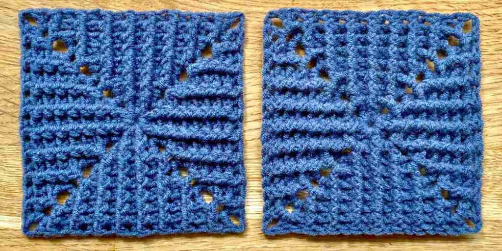 finished granny square front and reverse