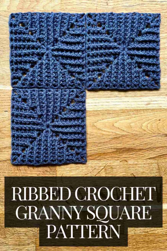 ribbed crochet granny square pin