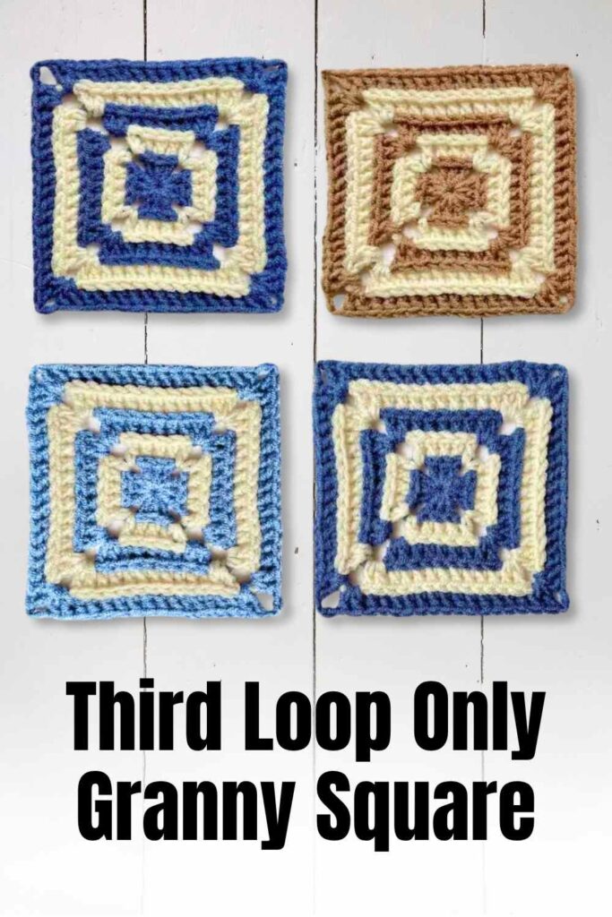 photo of third loop only crochet granny squares