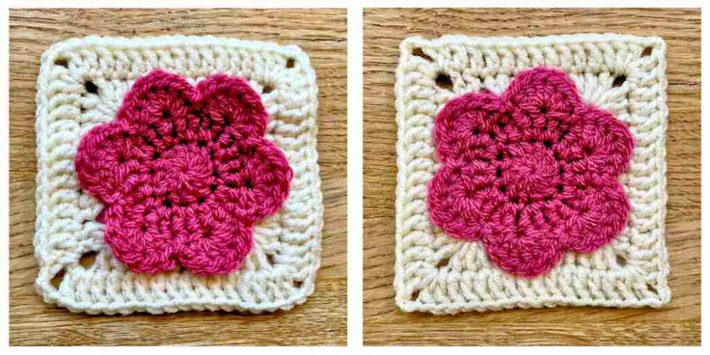 finished 3D flower granny square