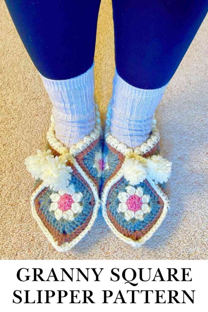 granny square slipper pattern pin