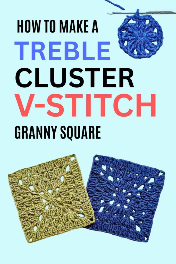 photo of treble cluster v-stitch granny squares