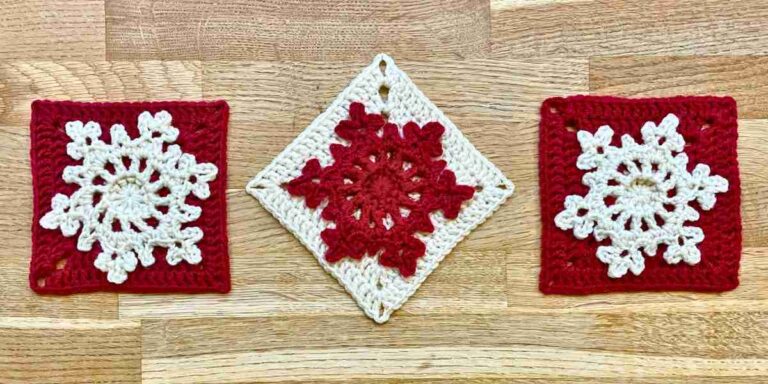 3D Snowflake Granny Square Pattern