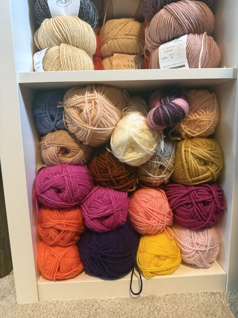 yarn on shelves