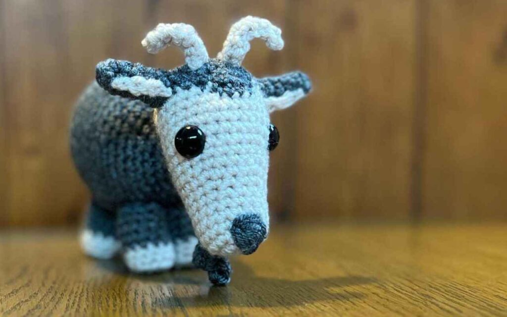 stuffed crochet goat