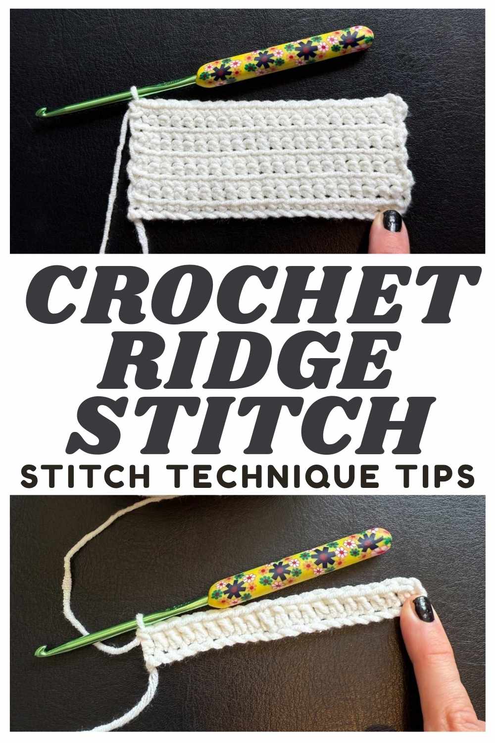 Hook Ridge Pattern Horizontal Crochet Ridge Stitches