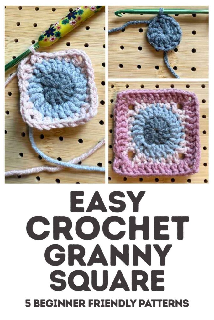 photo of easy crochet grannu squares