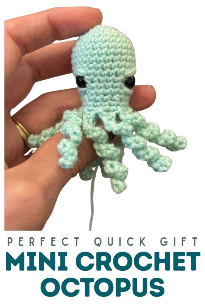 photo of a mini crochet octopus