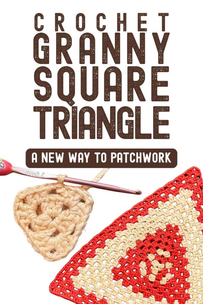 photo of a crochet granny square triangle