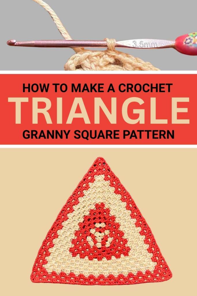 photo of a crochet triangle granny square