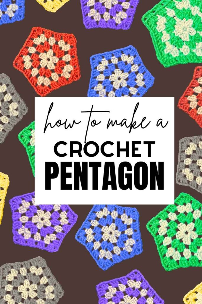 photo of crochet pentagons in different colors