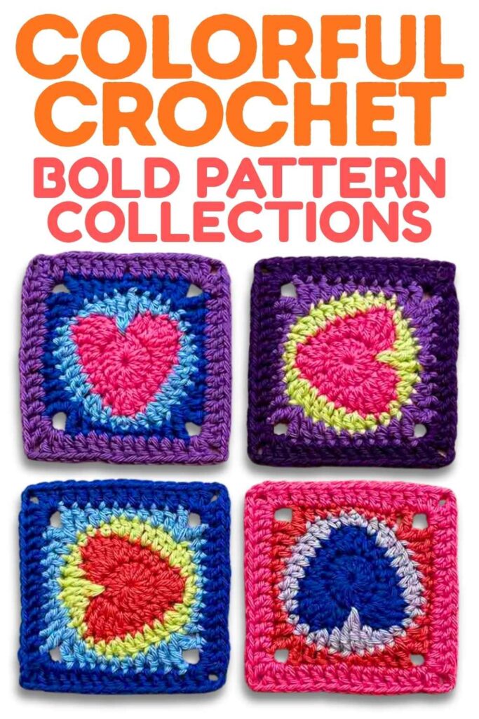 photo of colorful crochet hearts