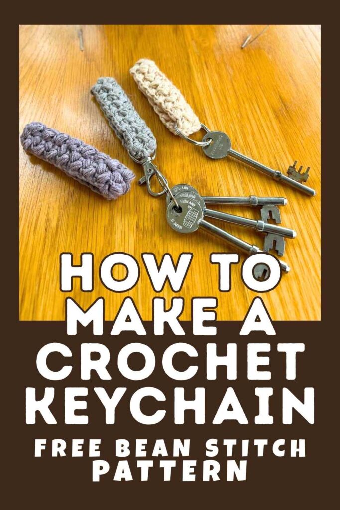 photo of three bean stitch crochet key chains