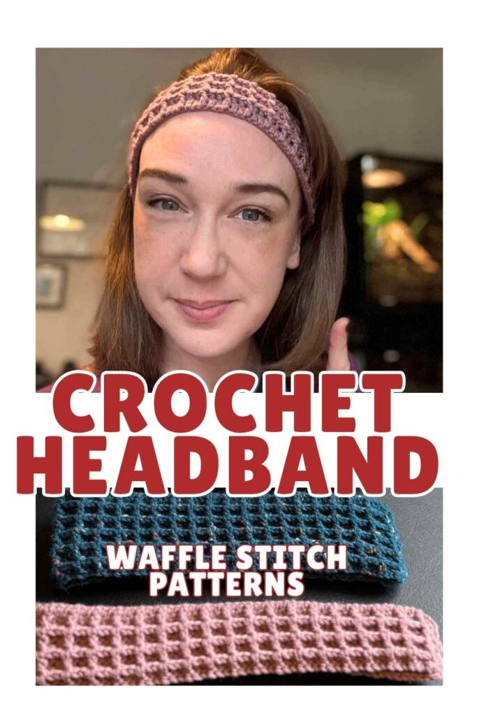photos of waffle stitch crochet headbands