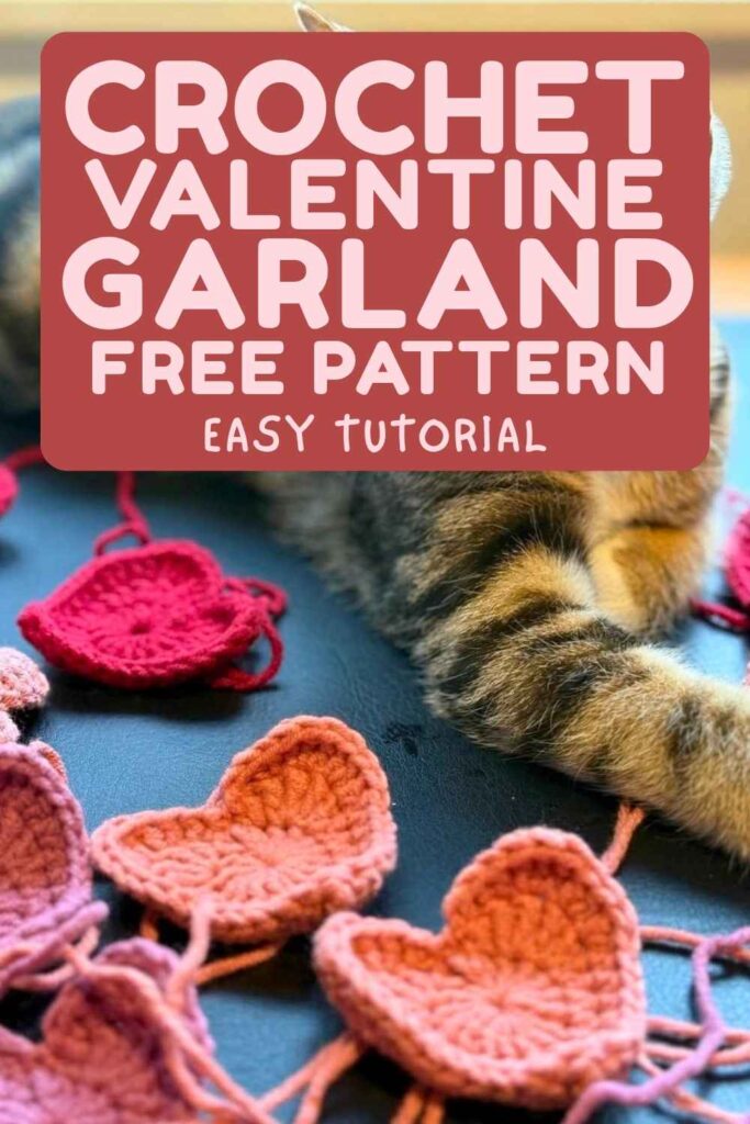 photo of crochet heart garland
