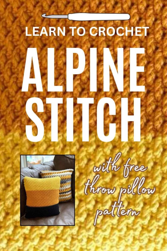 photo of crochet alpine stitch close up with small photo of alpine stitch throw pillow 