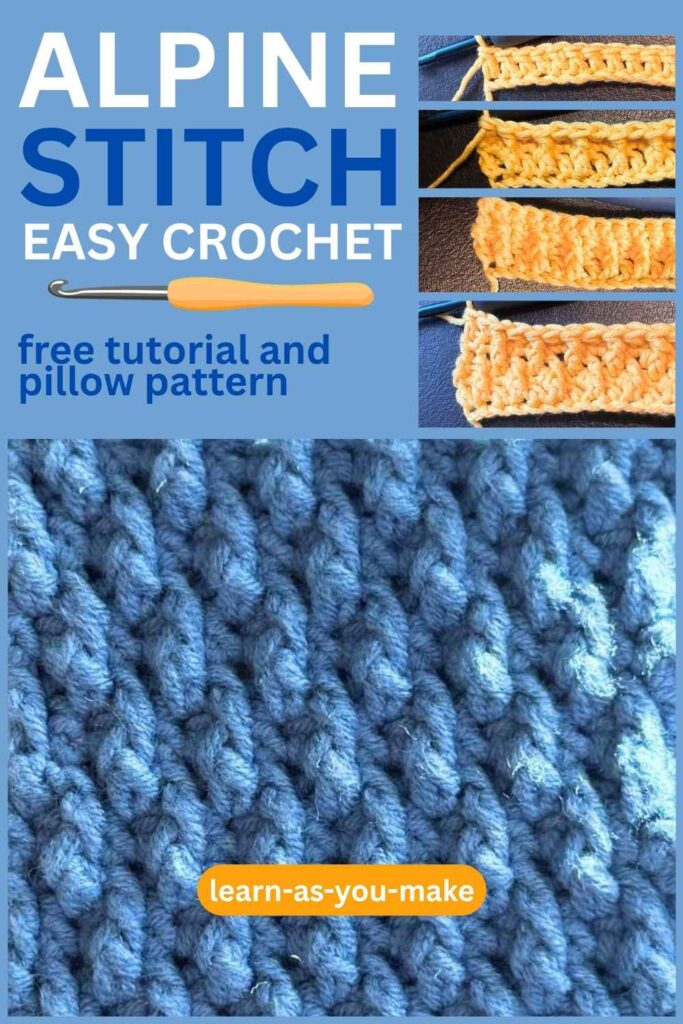 photo of alpine stitch crochet samples
