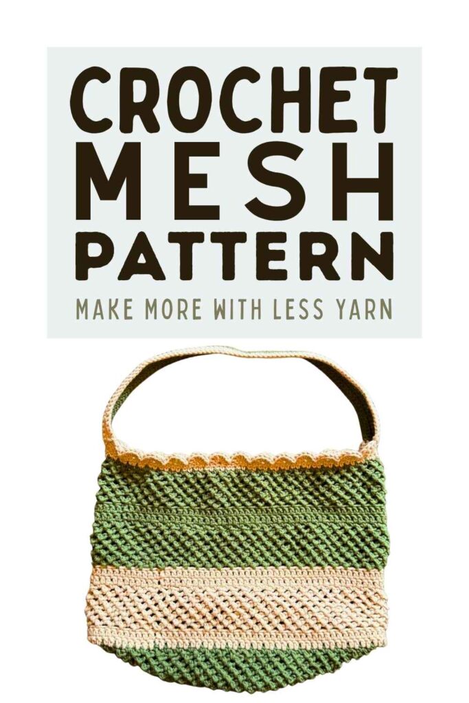 photo of a crochet mesh stitch bag