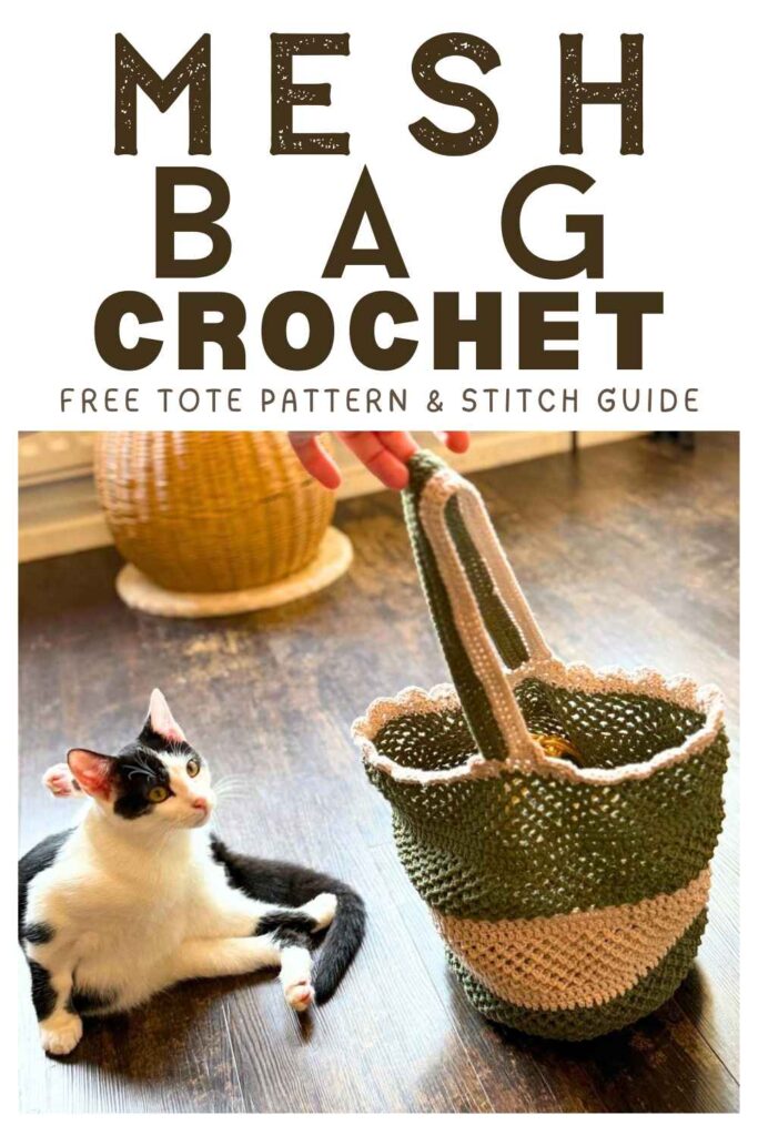 photo of mesh bag made from crochet