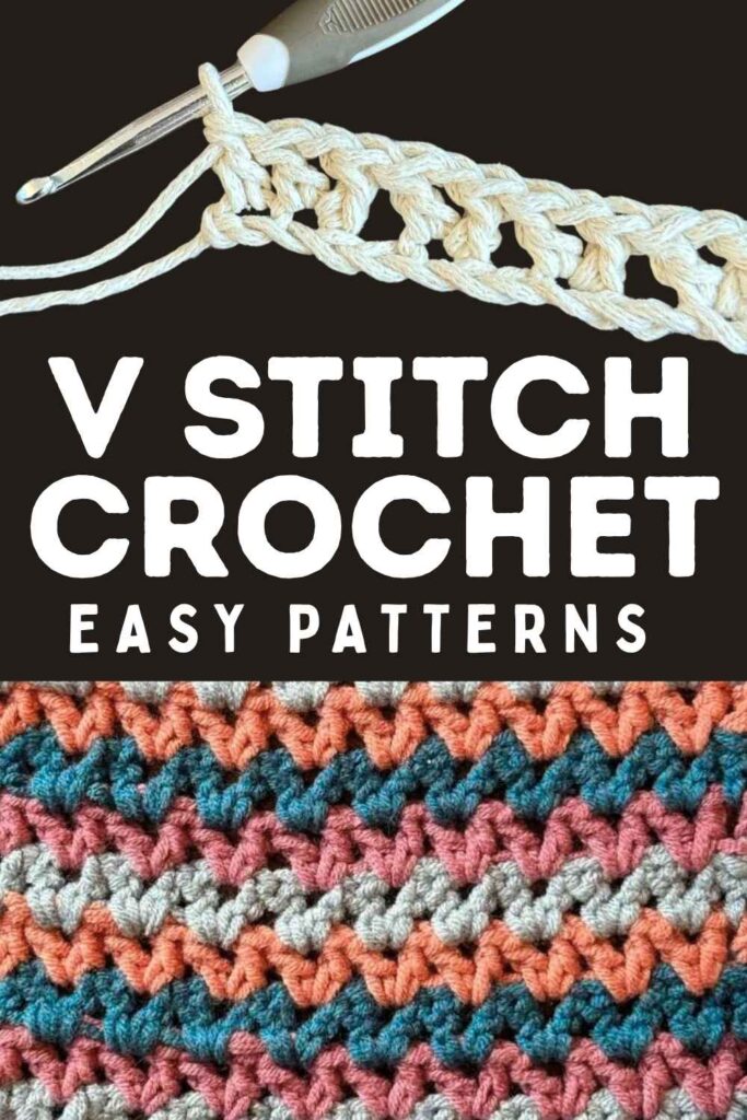 photo of v stitch crochet samples