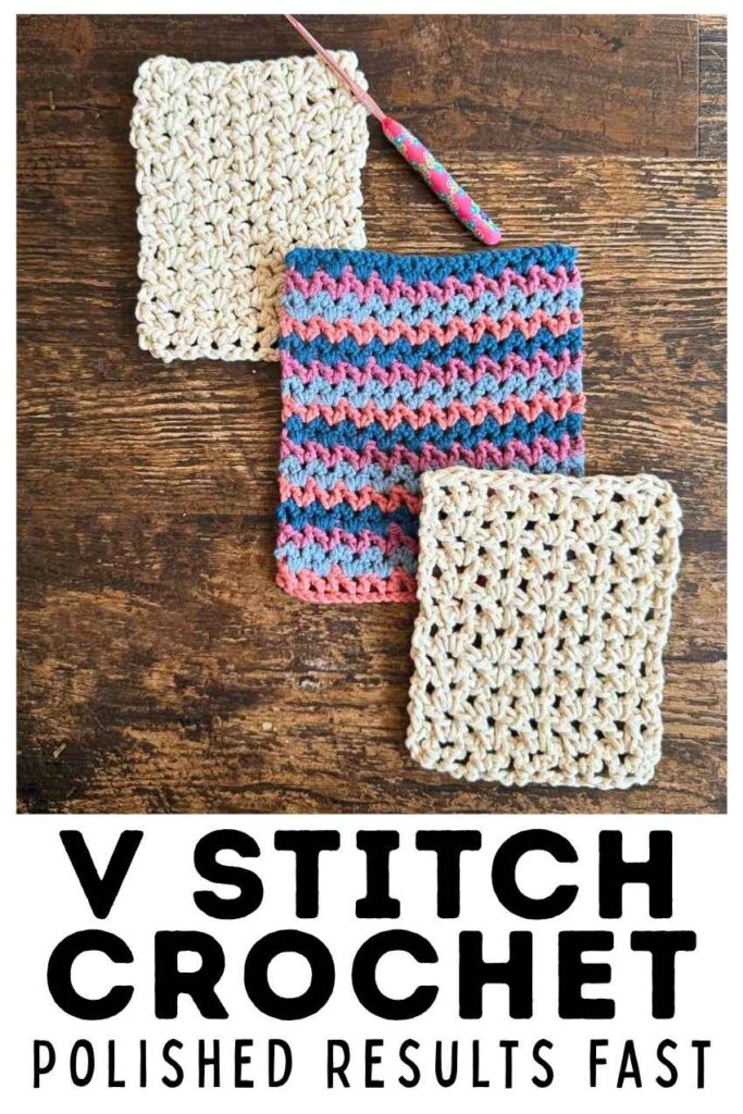 photo of v stitch crochet samples