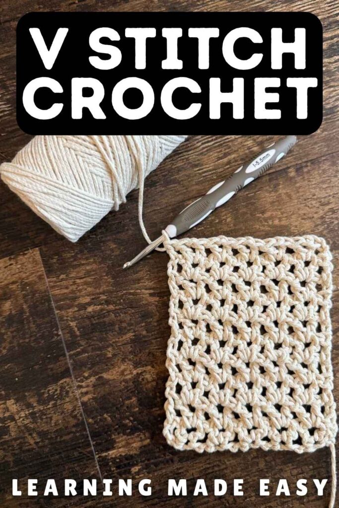 photo of a v stitch crochet sample