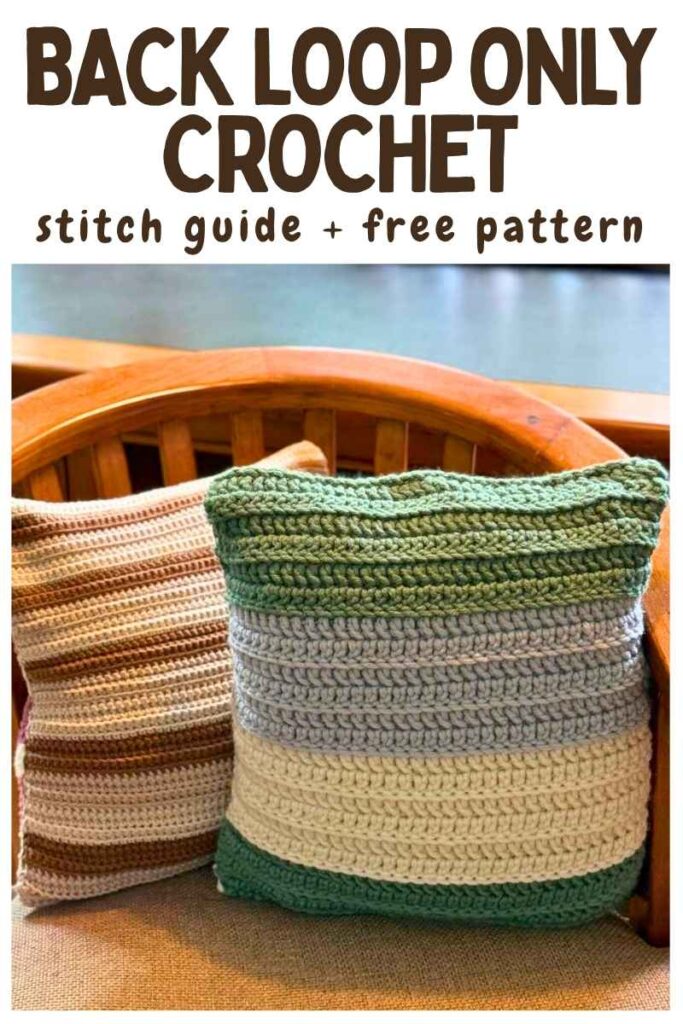 photo of a crochet throw pillow made from back loop only crochet stitch