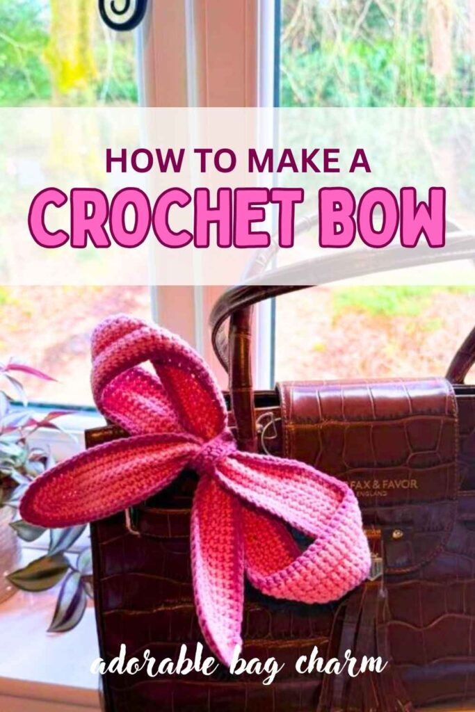 photo of a crochet bow