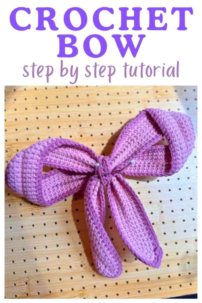 photo of a crochet bow