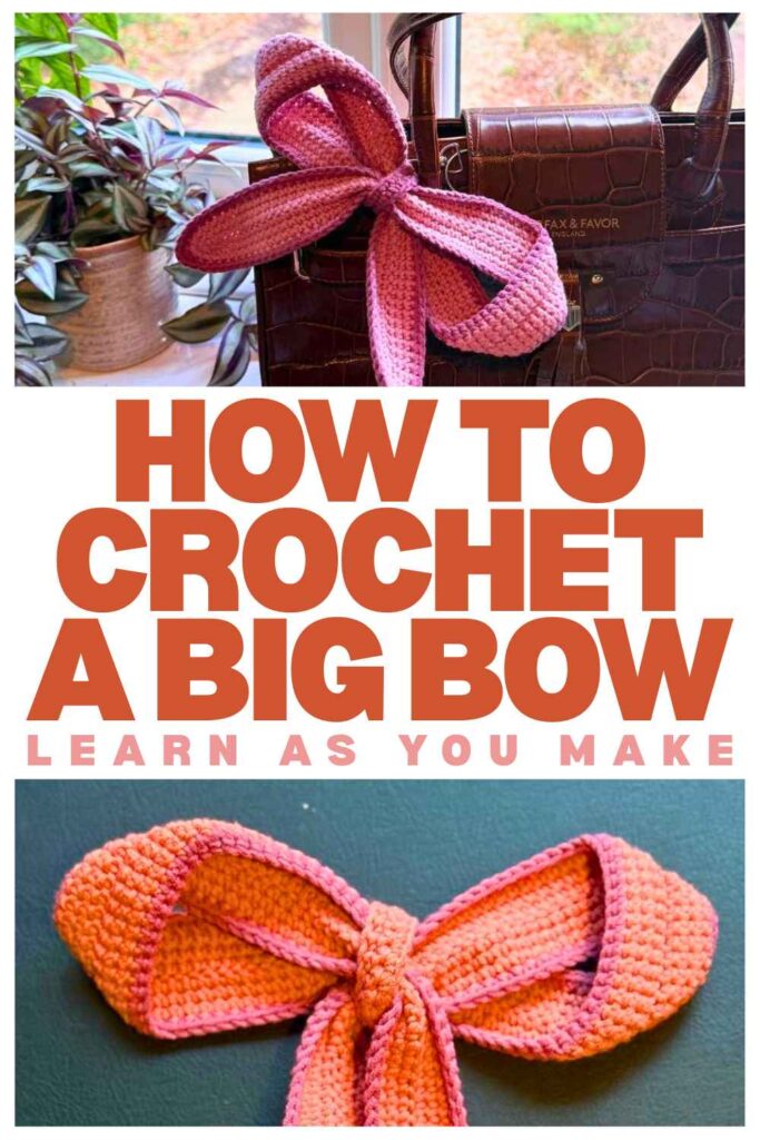 photo of a big crochet bow