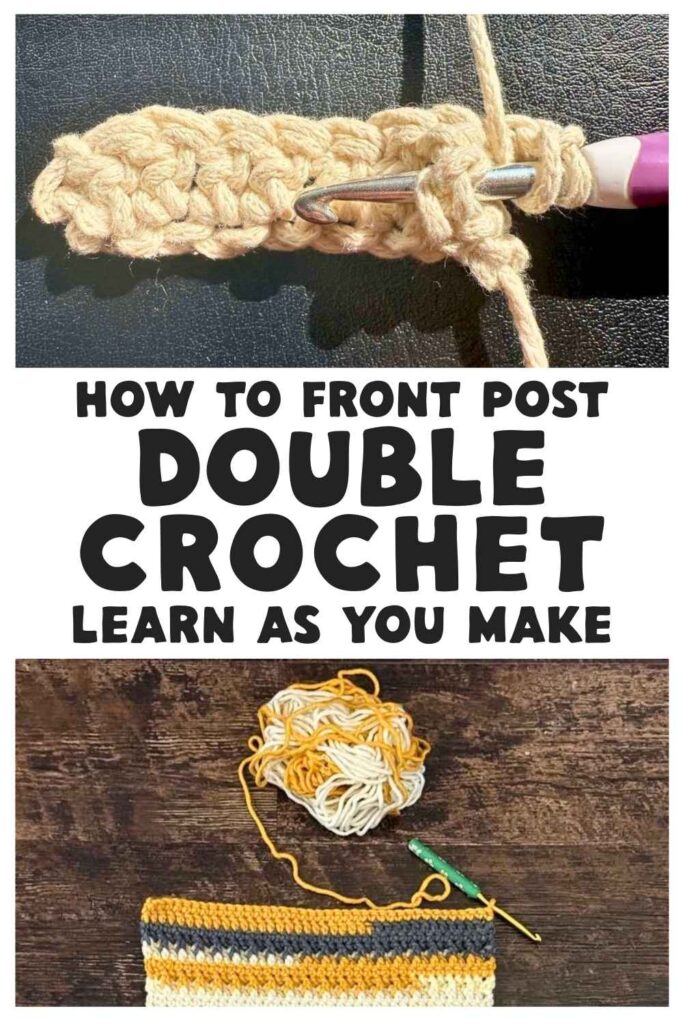 photo of front post double crochet stitch