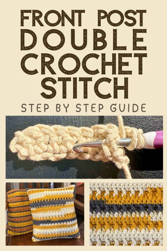 photo of front post double crochet stitch
