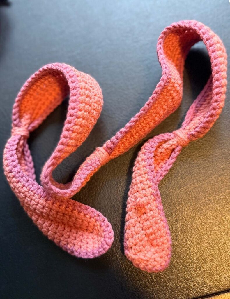 tied sections in the bow