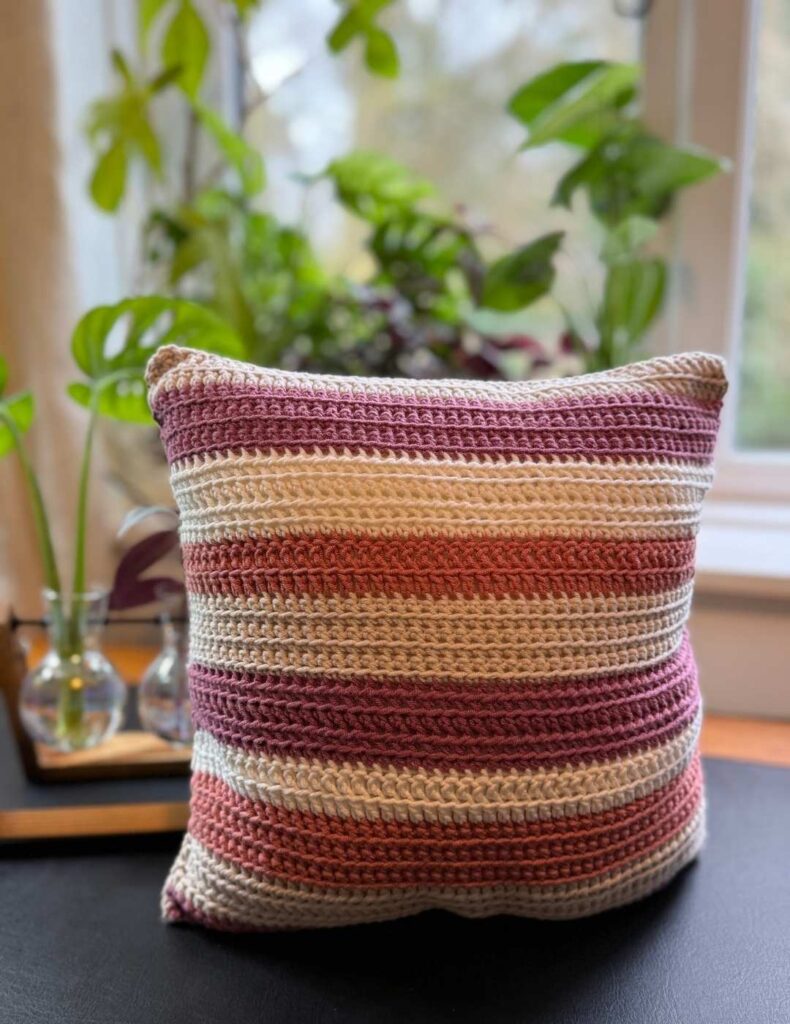 Front loop only crochet pillow