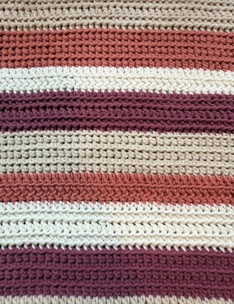 front loop only crochet closeup