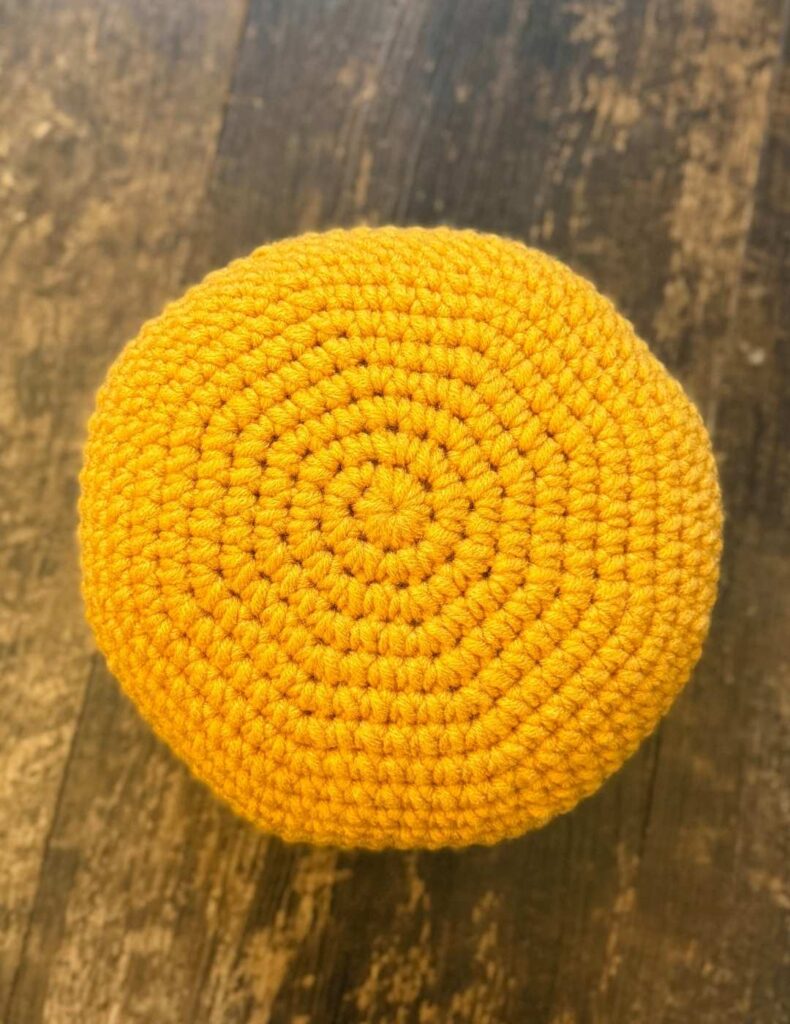 the middle of the crochet flower