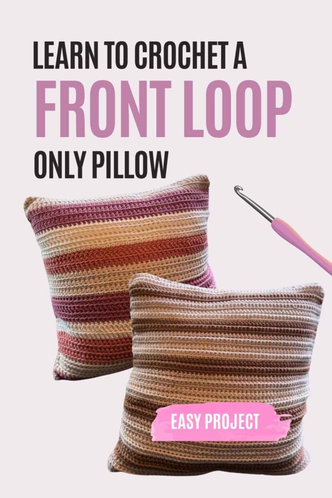 photo of front loop only crochet pillows