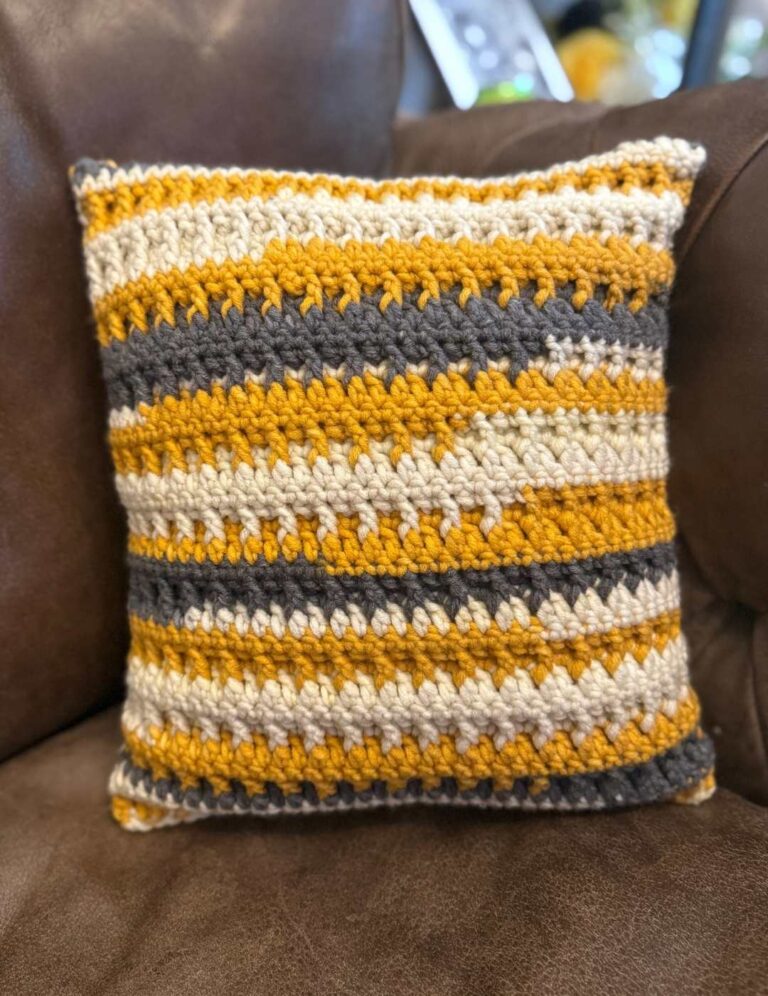 Front Post Double Crochet – Tutorial and Free Pillow Pattern