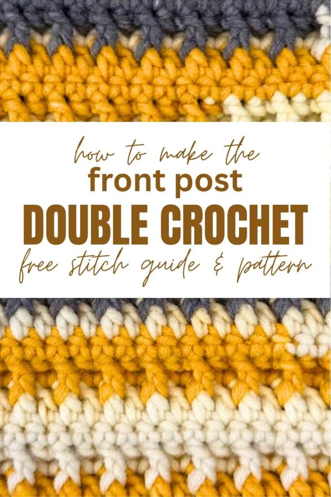 photo of sample of front post double crochet stitch