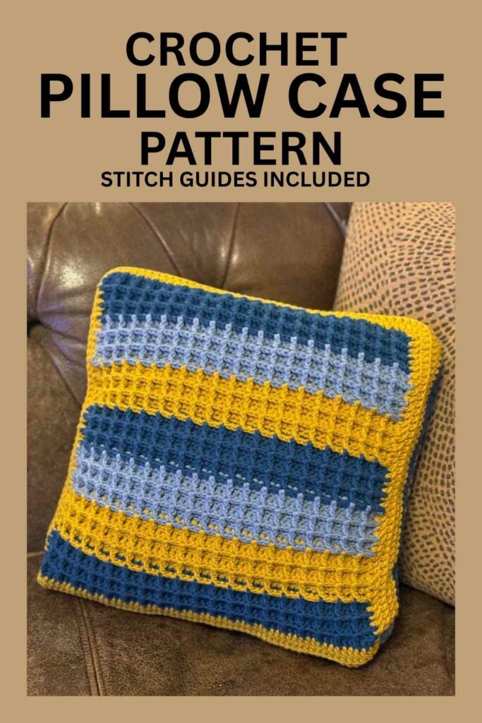 photo of a crochet pillow case