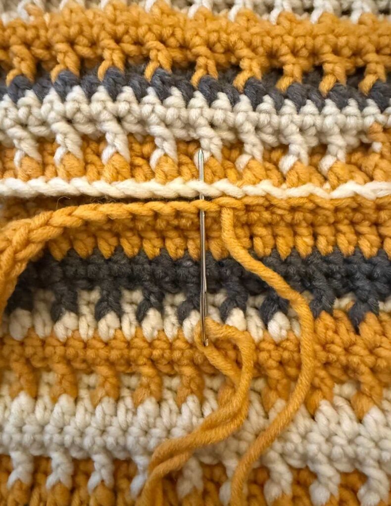 sewing the pillow together