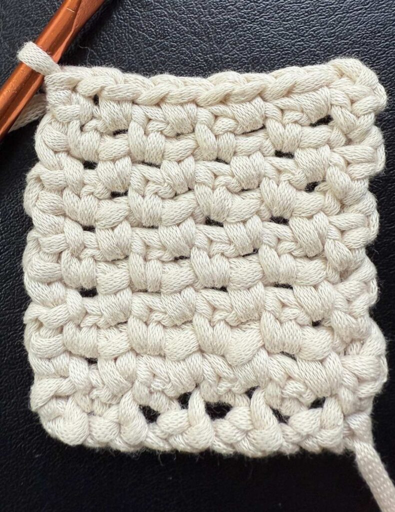moss stitch sample